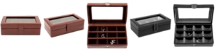 Bey-Berk Leather 12-Piece Cufflinks Box 